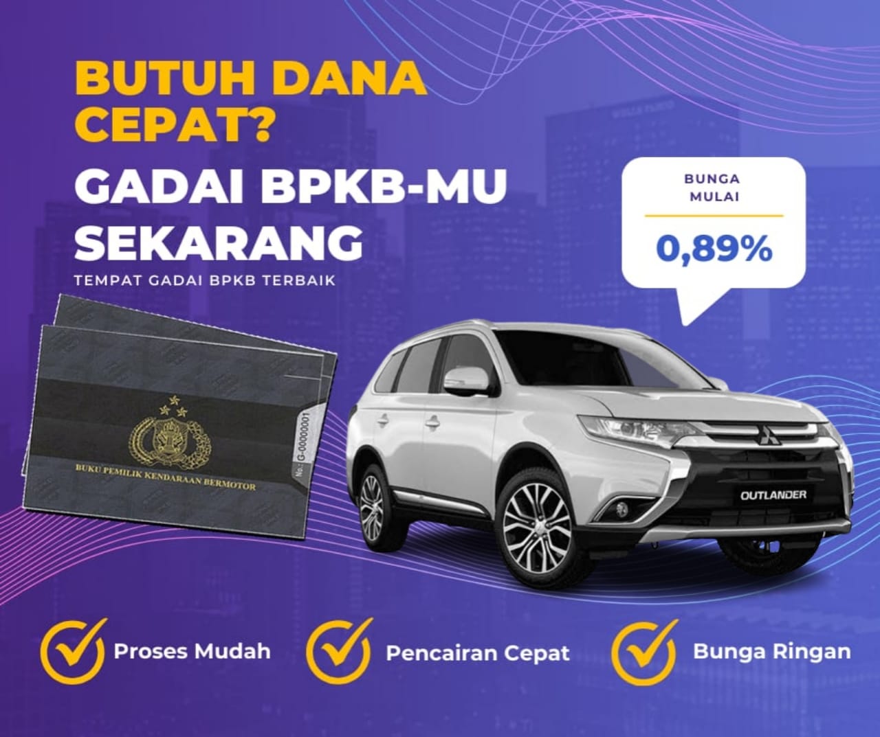 Pinjaman Dana Jaminan Bpkb Mobil Mitsubishi Outlander Dapat Pinjaman Berapa? Seperti Ini Simulasinya